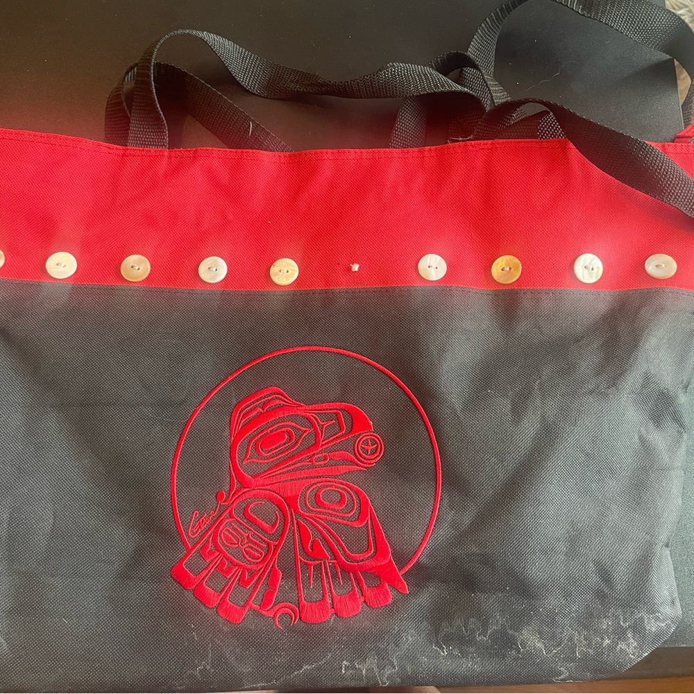 Elegant Red and Black Tote Bag